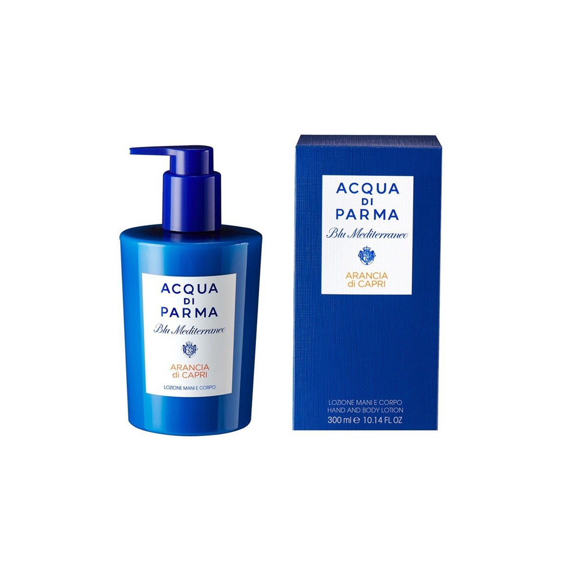 Presentation1 Acqua Di Parma Blu Mediterraneo Arancia Di Capri 300ml Hand And Body Lotion - Image 1