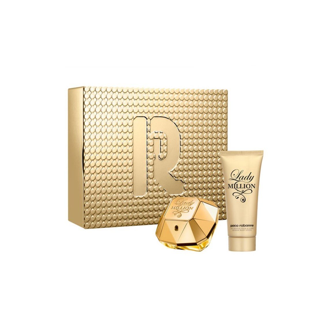 Presentation1-240-1.jpg Paco Rabanne Lady Million 80ml EDP Spray / 100ml Body Lotion - Image 1