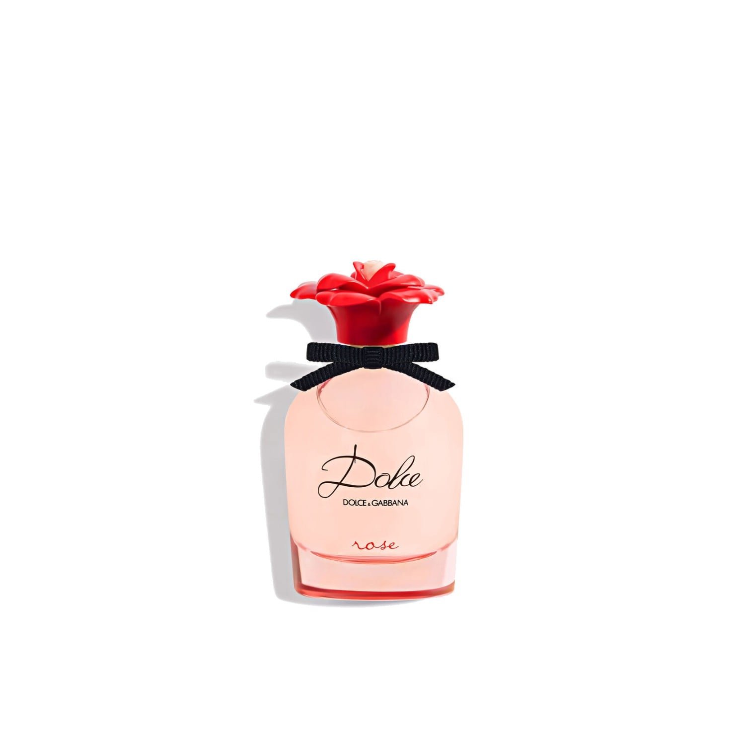 dolce-gabbana-dolce-rose-eau-de-toilette-50ml.jpg Dolce and Gabbana Dolce Rose Eau de Toilette pink bottle with red rose cap, front view