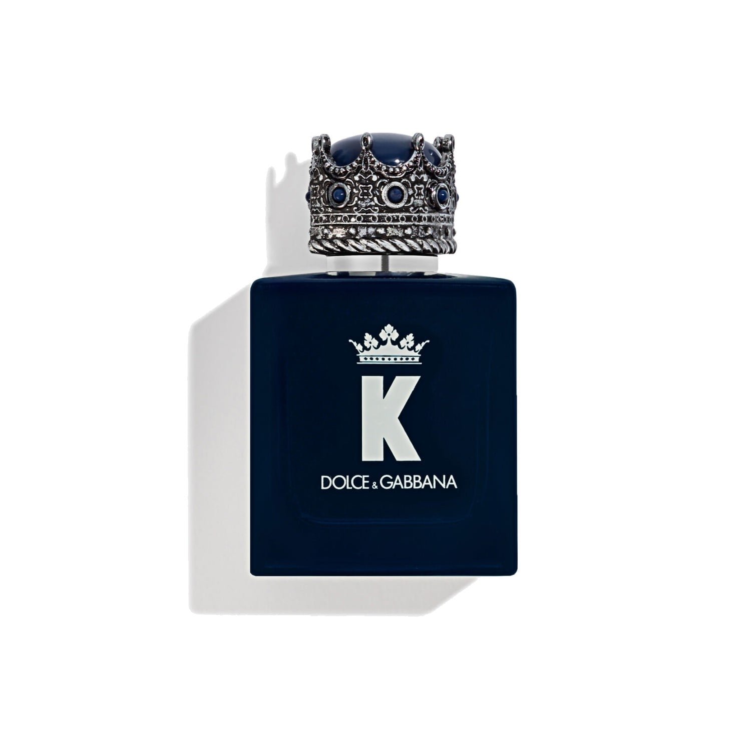 dolce-gabbana-k-parfum-50ml-1.jpg Dolce and Gabbana K Parfum 50ml navy bottle with crown cap, front view